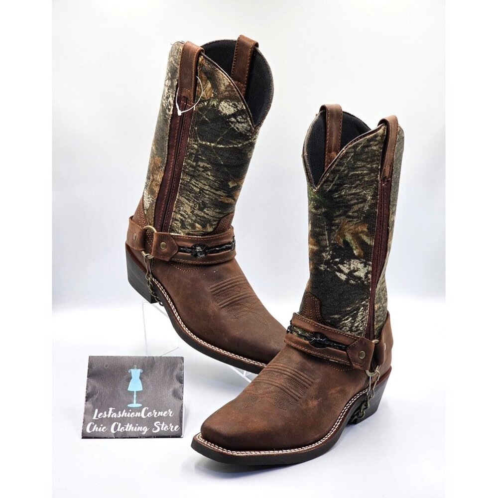 NWOB Laredo Men's Western Boots Gadsden Camo Harness Sq Toe Mossy Oak Sz 7 2472 - Picture 5 of 15